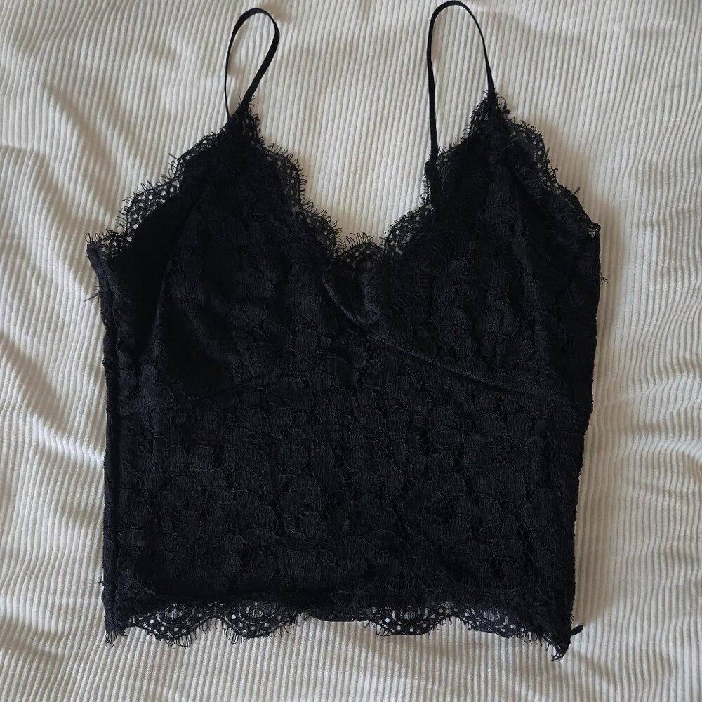 Women's Black Lacy Tank Top - Small/Med.